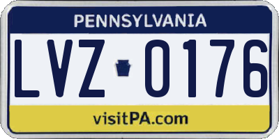 PA license plate LVZ0176