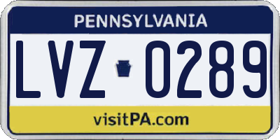 PA license plate LVZ0289
