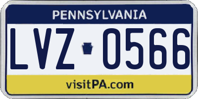 PA license plate LVZ0566