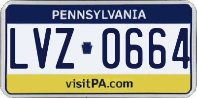 PA license plate LVZ0664
