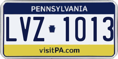 PA license plate LVZ1013