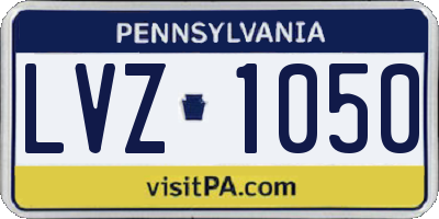 PA license plate LVZ1050