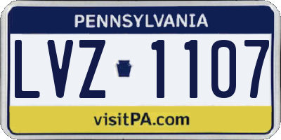PA license plate LVZ1107