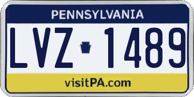 PA license plate LVZ1489