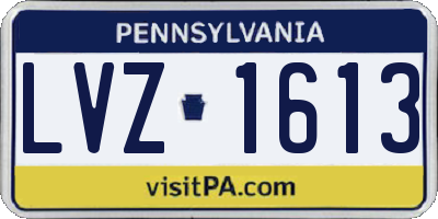 PA license plate LVZ1613