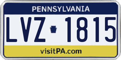 PA license plate LVZ1815