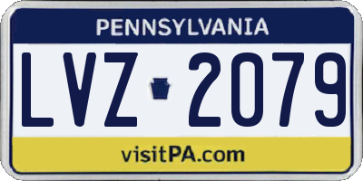 PA license plate LVZ2079