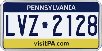 PA license plate LVZ2128