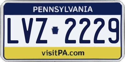 PA license plate LVZ2229