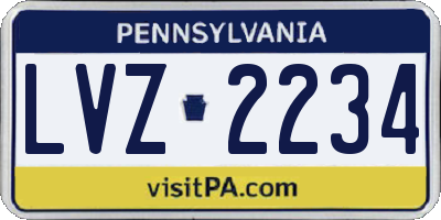 PA license plate LVZ2234