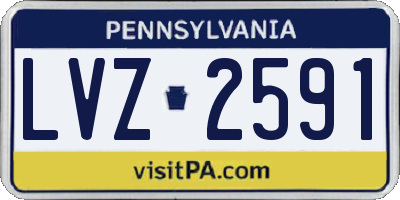 PA license plate LVZ2591