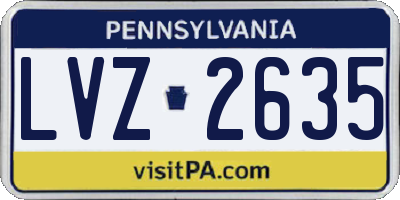PA license plate LVZ2635