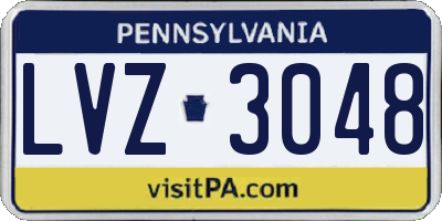 PA license plate LVZ3048