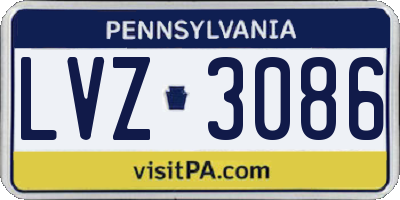 PA license plate LVZ3086