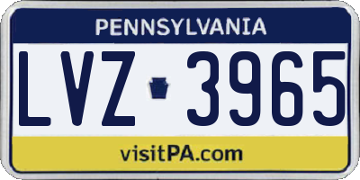 PA license plate LVZ3965