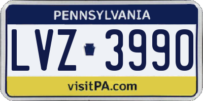 PA license plate LVZ3990