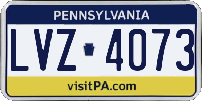 PA license plate LVZ4073