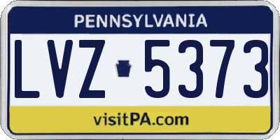 PA license plate LVZ5373