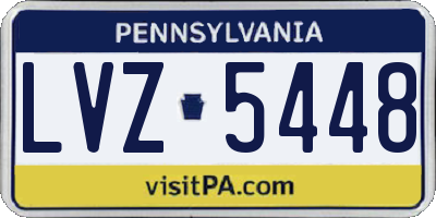 PA license plate LVZ5448