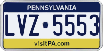 PA license plate LVZ5553