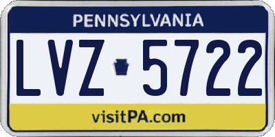 PA license plate LVZ5722