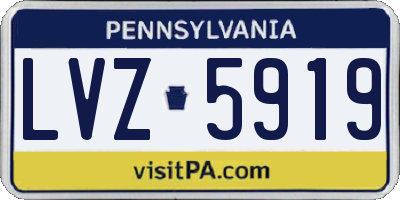 PA license plate LVZ5919