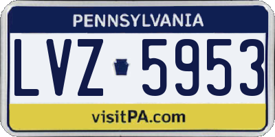 PA license plate LVZ5953