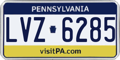 PA license plate LVZ6285