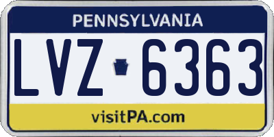 PA license plate LVZ6363