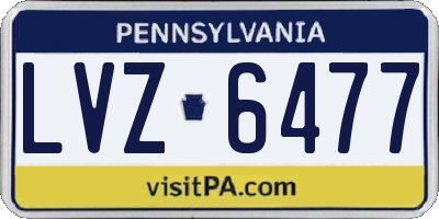 PA license plate LVZ6477