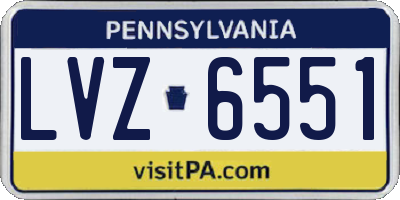 PA license plate LVZ6551