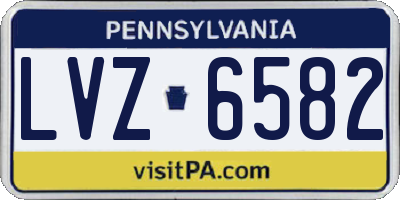 PA license plate LVZ6582