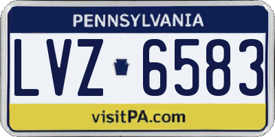 PA license plate LVZ6583
