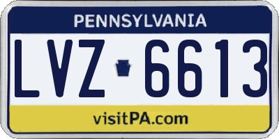 PA license plate LVZ6613