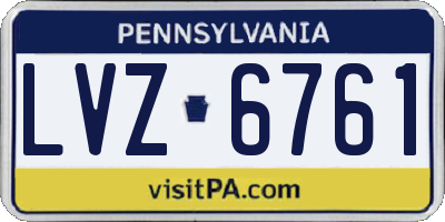 PA license plate LVZ6761