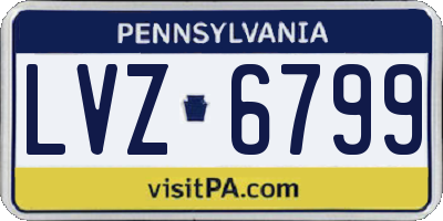 PA license plate LVZ6799