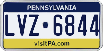 PA license plate LVZ6844