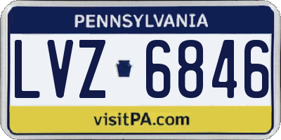 PA license plate LVZ6846
