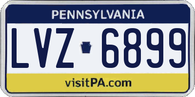 PA license plate LVZ6899