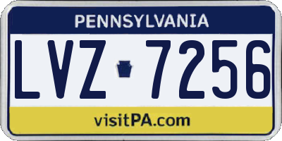 PA license plate LVZ7256