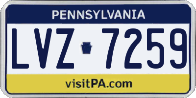 PA license plate LVZ7259