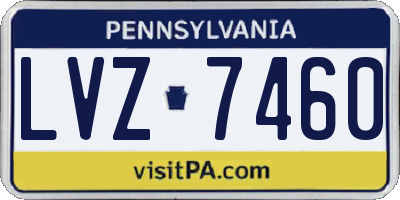 PA license plate LVZ7460