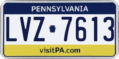 PA license plate LVZ7613