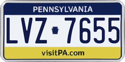 PA license plate LVZ7655
