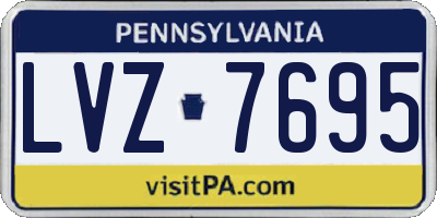 PA license plate LVZ7695