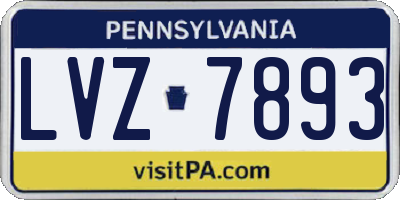 PA license plate LVZ7893