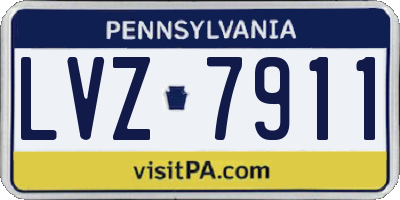 PA license plate LVZ7911