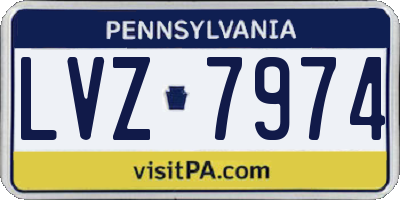 PA license plate LVZ7974