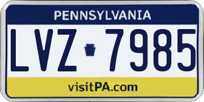 PA license plate LVZ7985