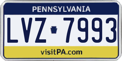 PA license plate LVZ7993